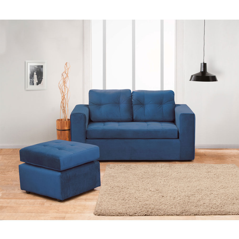 Juego De Living Kea Bilbao Sofá 2 Cuerpos 1 Pouf Felpa Petróleo Juego De Living Kea Bilbao Sofá 2 Cuerpos 1 Pouf Felpa Petróleo Corona