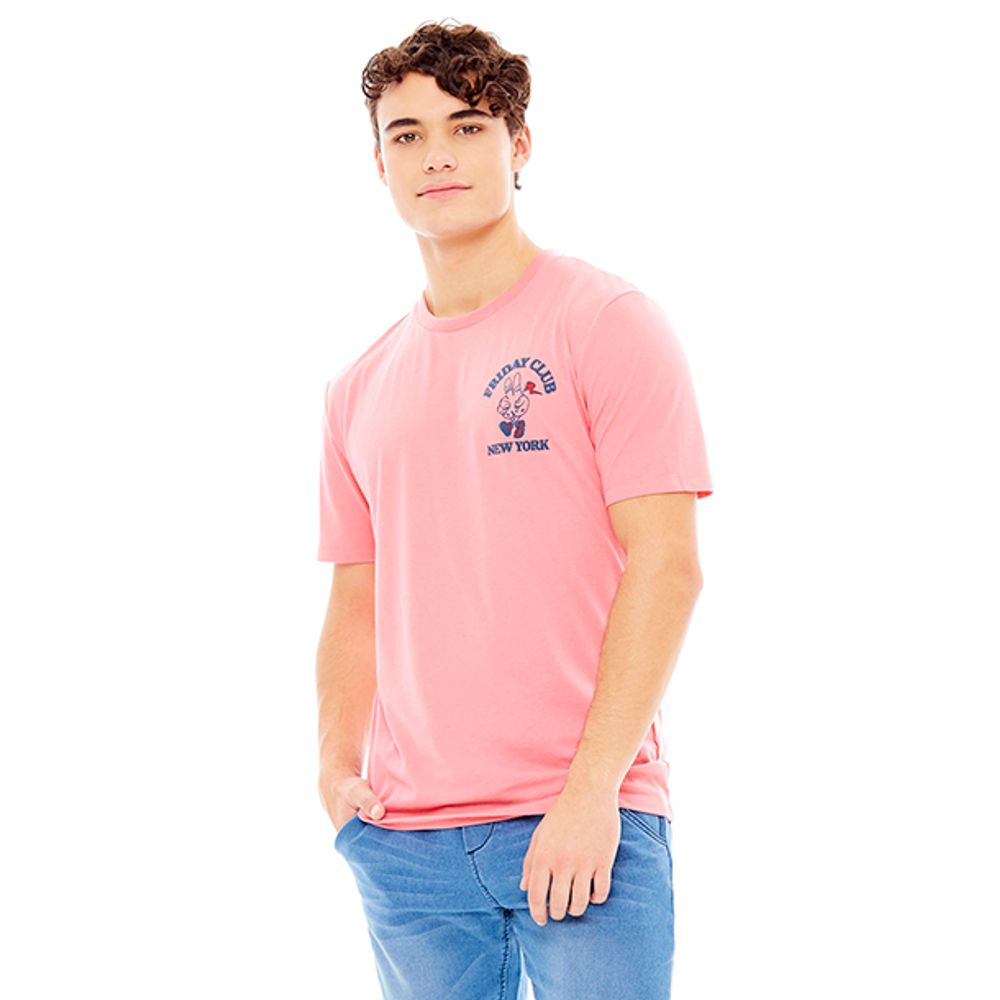 polera rosa hombre