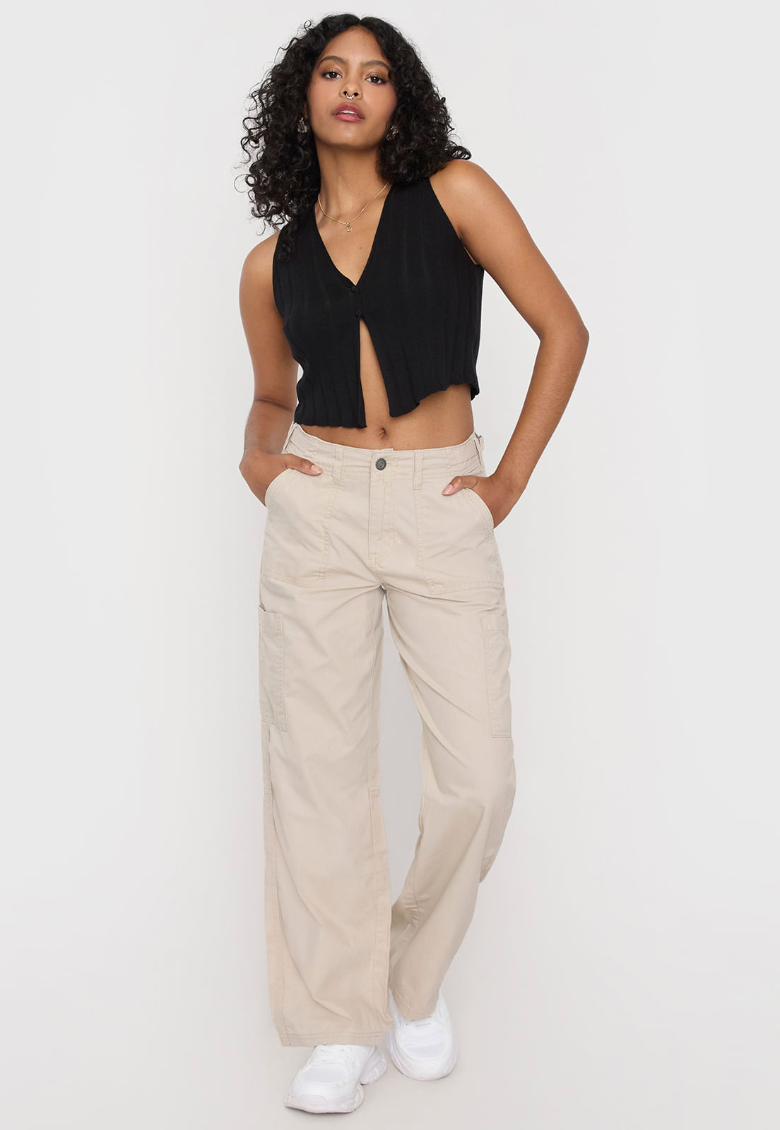 Pantalon beige dama deals