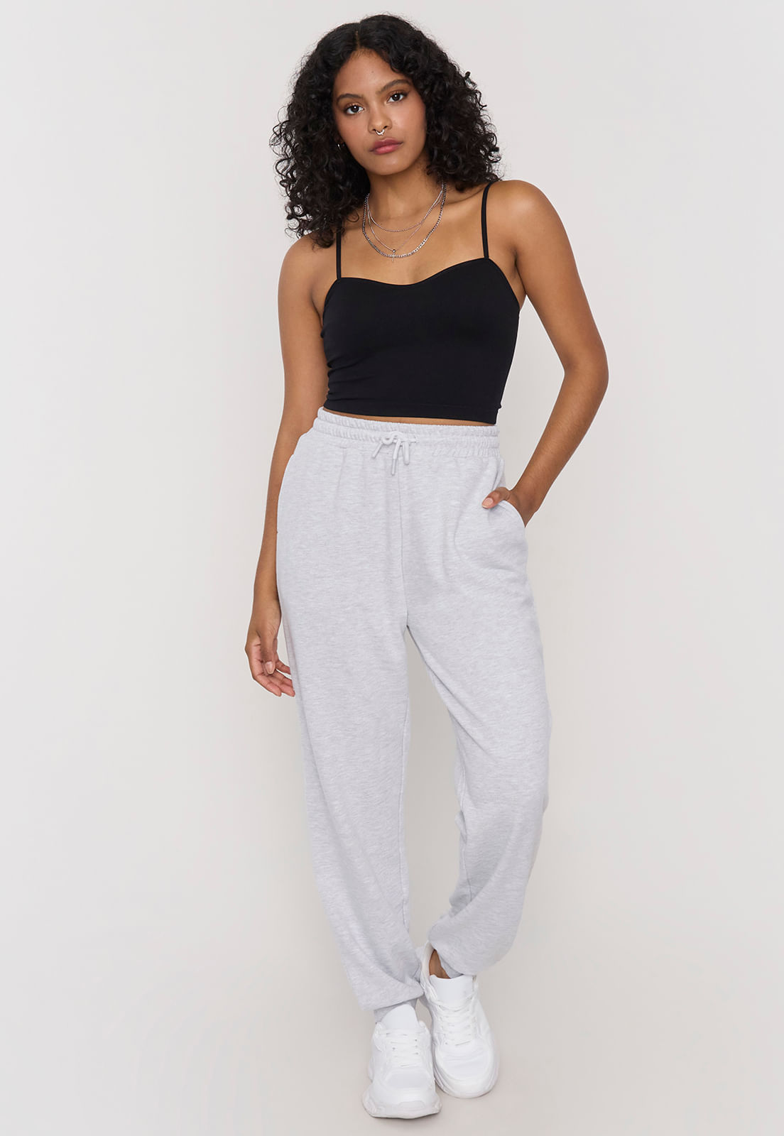 Pantalon Jogger Mujer Pantalon Buzo Mujer Gris Tricot Pantalon De