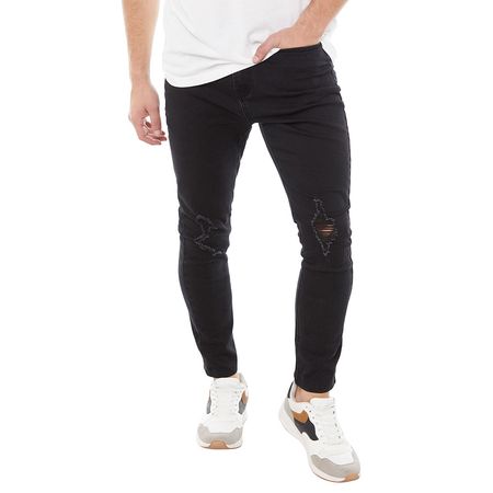 Jeans Skinny Negro Hombre Corona